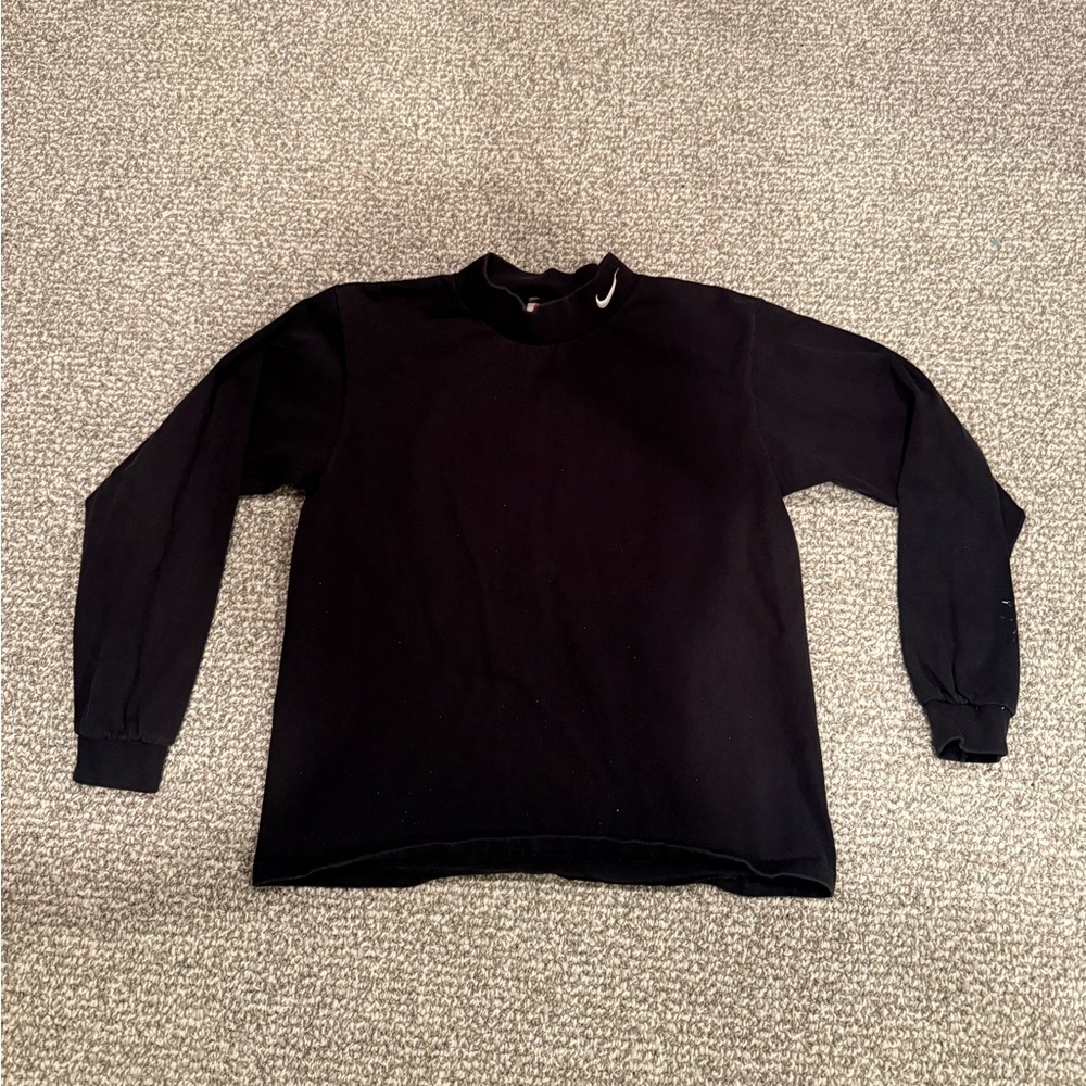Vintage Black Nike Swoosh Turtleneck Made in USA